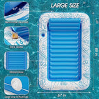 Inflatable Tanning Pool Lounger Float - Jasonwell 4 in 1 Sun Tan Tub Sunbathing Pool Lounge Raft Floatie Toys Water Filled Tanning Bed Mat Pad for Adult Blow Up Kiddie Pool Kids Ball Pit Pool (XXL)