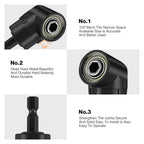 17pcs Flexible Drill Bit Extension, Include 3pcs Impact Socket Adapter 2pcs Hex Shank 105° Right Angle Drill Attachment 10 Short Screwdriver Bits Bendable Drill Bit Extension and 90° Angled Bits