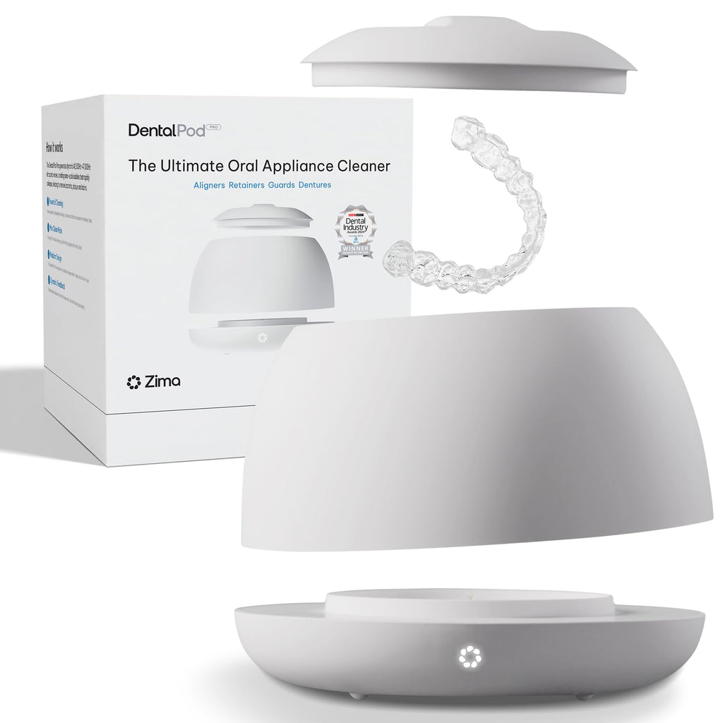 Zima Dental Pod PRO: New Ultrasonic Retainer Cleaner Machine. Market-Leading, Best Aligner Cleaner, Nightguard Cleaner, Mouthguard Cleaner, Denture Cleaner, Ultrasonic Cleaner for Oral Dental Care