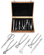 Bonsai Tool Set 6PCS with Wood Box, Stainless Steel Bonsai Tools