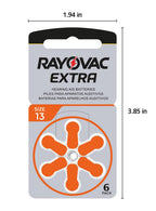 WNS-emg-World Big Box Pack Rayovac Extra Typ 13 Hörgerätebatterien Zinc Air P13 PR48 ZL2, 60 Pieces