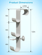 POOLHOUR Pool Hooks for Poles - Adjustable 3-Hook Pool Pole Hanger for Above Ground Pool Accessories,Skimmer & Cleaning Tool Bracket for Above Ground Pool Maintenance[Patented]