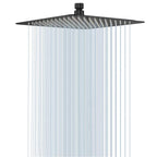 NearMoon Rain Shower Head, High Flow Stainless Steel Square Rainfall Shower, Waterfall Bath Shower Body Covering, Ceiling or Wall Mount (12 Inch, Matte Black)