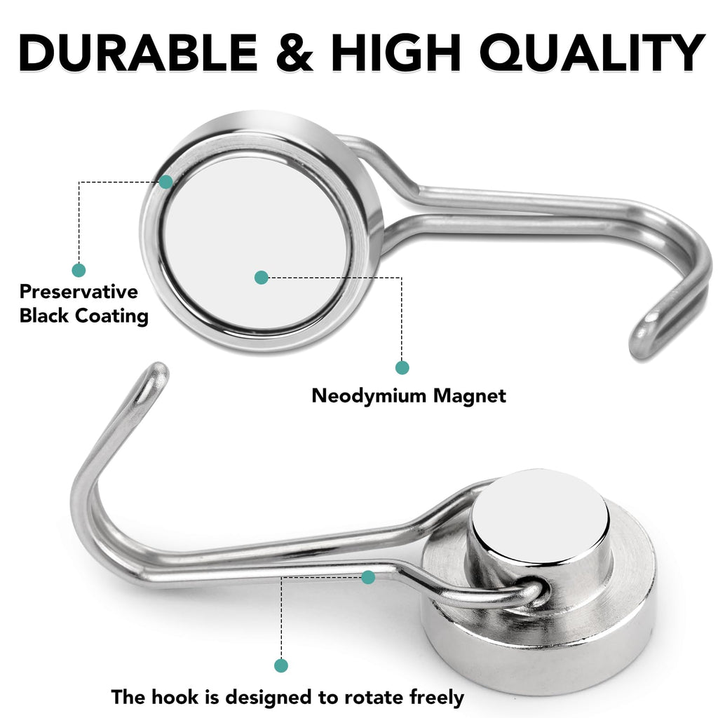 MIKEDE Magnetic Hooks 28 Pack 40Lbs Heavy Duty Neodymium Magnet Hook