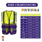 A-SAFETY Yellow purple High Visibility Vest Customize Logo (Yellow&Purple M)