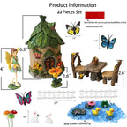 BangBangDa Miniature Fairy Garden Accessories Outdoor - Garden Small Fairies Figurines Kit Fairy House Table Chair Set Birthday Gardening Gifts for Girl Boy Mother Girlfriend