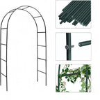 Garden Arch, Outdoor Flower Garden Arch Trellis, Sturdy Steel Arbor for Climbing Plants, Wedding Decoration, 7'8" H x 4'5" W, Dark Green