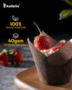 Katbite Tulip Cupcake Liners 200PCS, Muffin Baking Cupcake Liners Holders, Baking Cups, Cupcake Wrapper for Party, Wedding, Birthday, (Coffee)