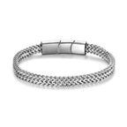 LUCKY2+7 Bracelets for Men-Stainless Steel Magnetic Clasp Franco Chain Mens Bracelet