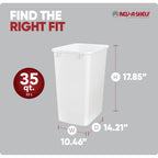 Rev-A-Shelf Double Pullout Garbage Trash Cans for Kitchen Cabinets, 35 Qt