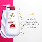 Dove Body Wash with Pump,Revitalizante Cherry & Chia Milk, 3 Count & Body Wash with Pump Refreshing Cucumber and Green Tea Refreshes Skin Cleanser