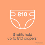 Diaper Genie Bags Refills 270 Count (Pack of 3) Clean Laundry Scent | Diaper Pail Refills with Max Odor Lock | Holds up to 810 Newborn Diapers