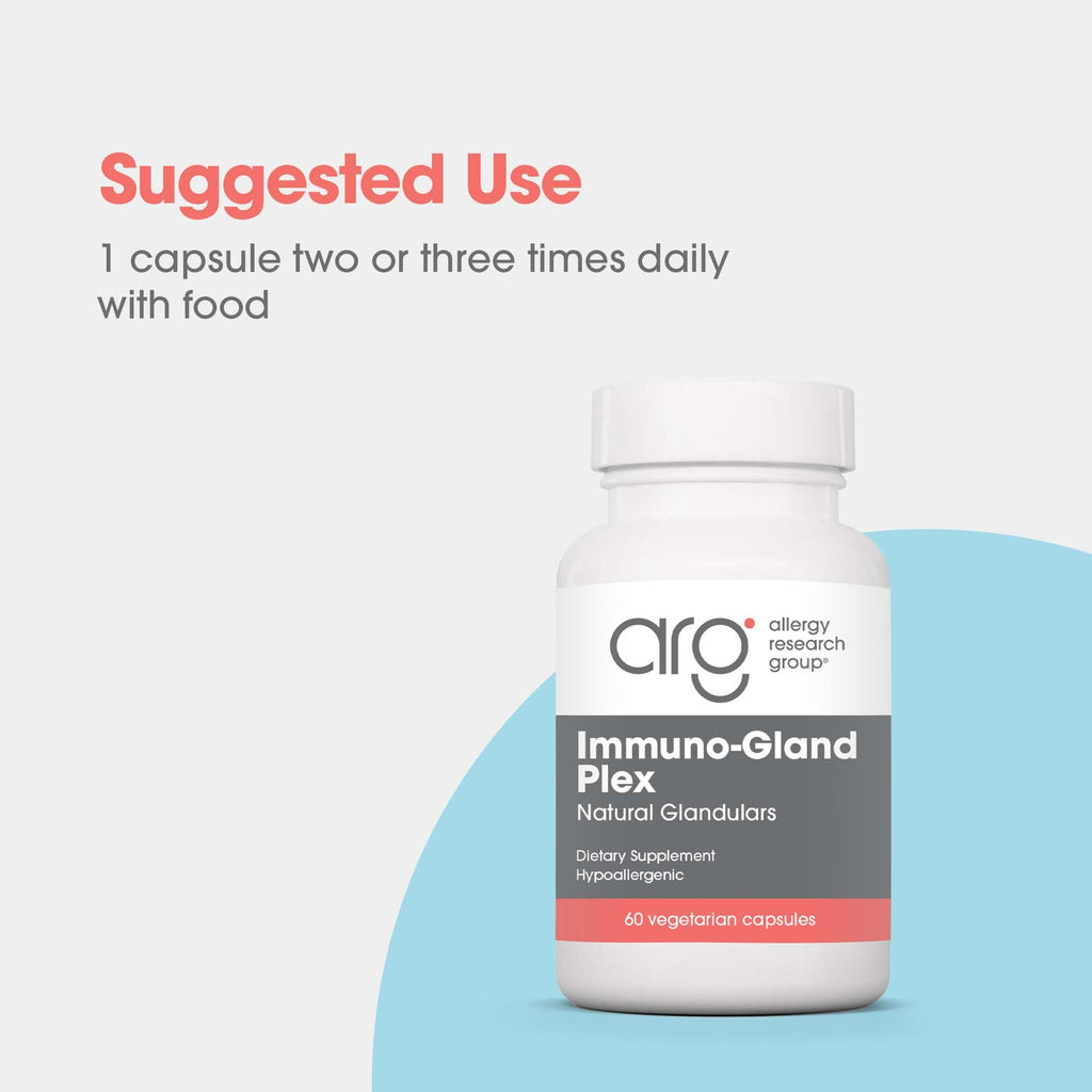 Allergy Research Group ARG Immuno-Gland Plex - Multi-Organ Glandular Blend - Immune Health & Vitality Support - Freeze-Dried Vegetarian Capsules - Hypoallergenic Formula - 60 Servings - 60 Capsules