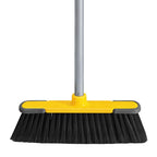 Yellow Indoor Broom 54" Long Handle House Brooms for Floor Cleaning Sweeping Broom for Kitchen, Garage, Lobby, Patio and Garden