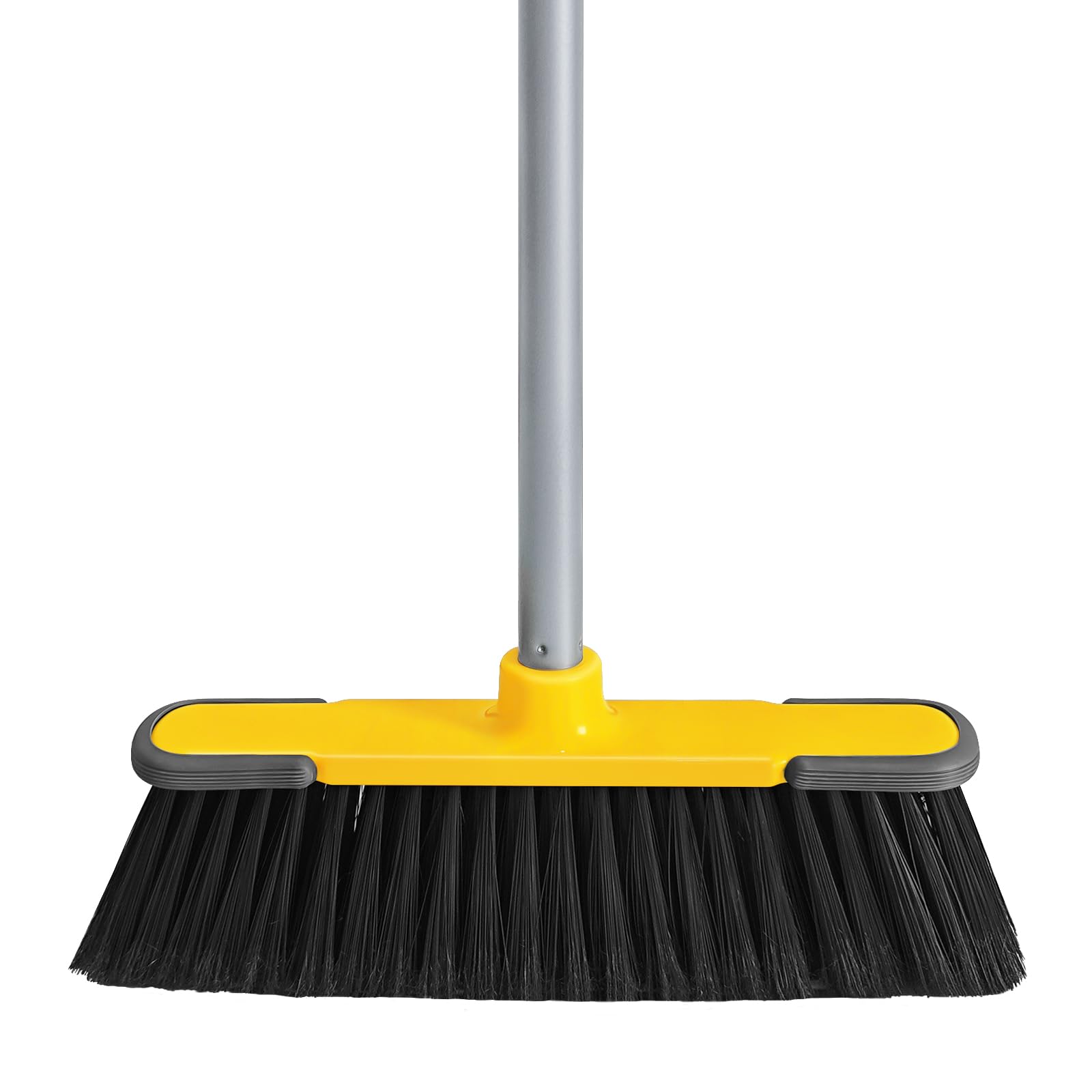 Yellow Indoor Broom 54" Long Handle House Brooms for Floor Cleaning Sweeping Broom for Kitchen, Garage, Lobby, Patio and Garden