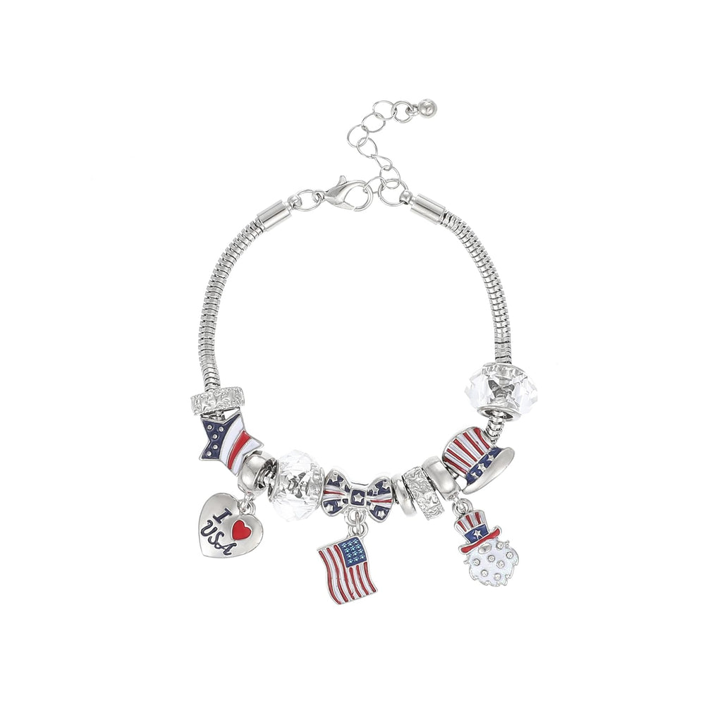 Madison Tyler Patriotic 4th of July Charm Bracelet for Women