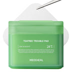 MEDIHEAL Teatree Trouble Pad - Square Cotton Facial Toner Pads with Tea Tree & Lactobacillus - Soothing to Calm Sensitive & Acne Prone Skin- Vegan Face Gauze 100
