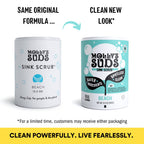 Molly's Suds Sink and All Purpose SCRUB | Gently Removes Stains, Scrubs Away Grease & Gime, Buffs out Scratches | Plant and Mineral Based | 2 Pack, Beach Scent