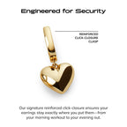Ana Luisa Heart Charm Earrings for Women 14K Gold & Silver Rhodium Plated
