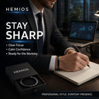 Hemios Hematite Bracelet for Men, Natural Stone Beads, Stretch Fit