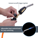 TAUSOM Propane Torch Hose Kit 3.6Ft, Mapp Map Gas Torch Kit Trigger Start, Adjustable Heat Knob Near Torch Head Stainless Steel, Soldering Torch -with Hook