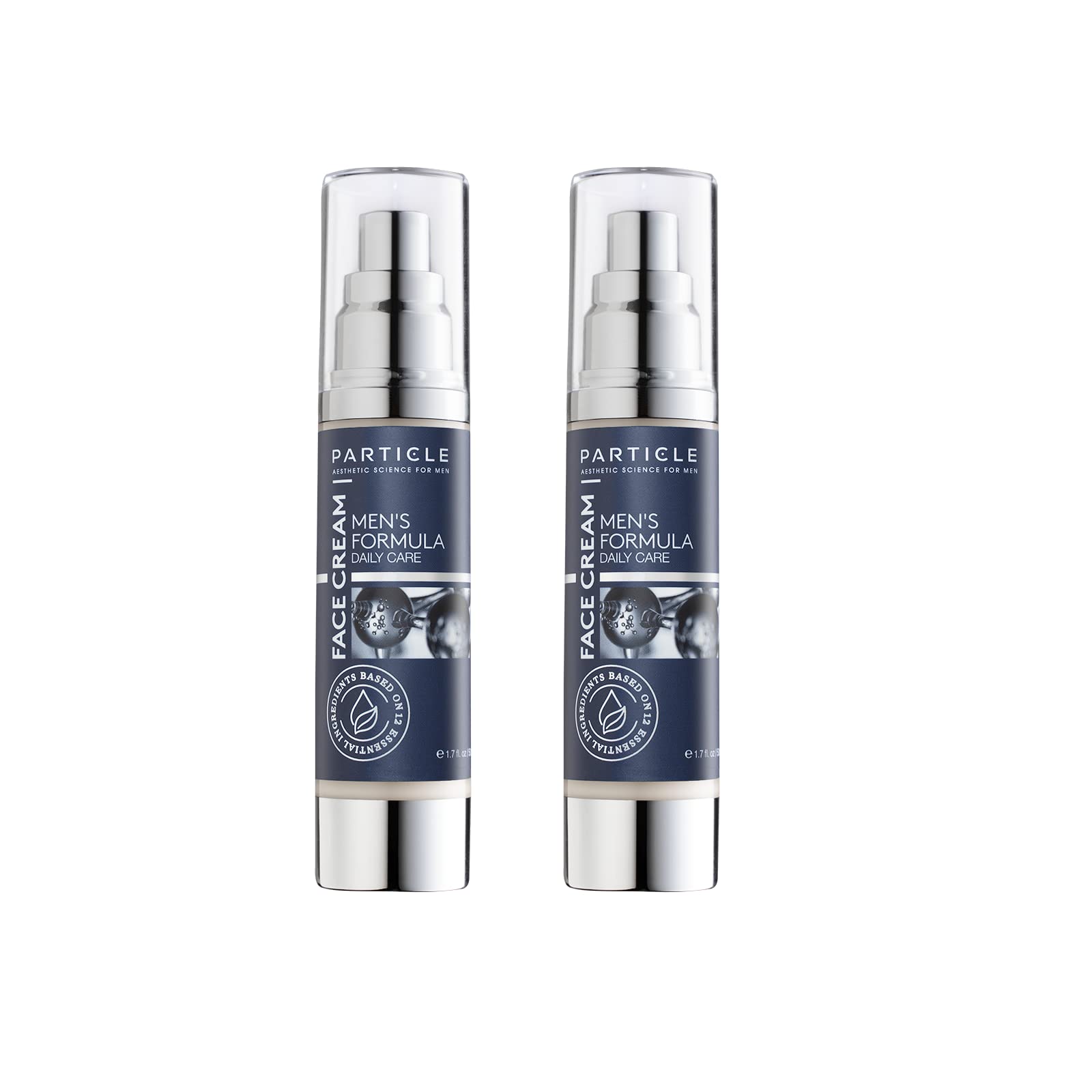 Particle 6-in-1 Face Cream for Men, Men’s Daily Hydrating Moisturizer with Vitamin C, Jojoba Oil, Vitamin E & Hyaluronic Acid, Skin Care Routine, Healthy Skin Support, Pack of 2, 1.7 FL OZ