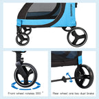 MekkMomo Pet Stroller for Large Dogs, All Terrain 4 Wheels for Jogging Running, Dog Stroller for Large Dogs Up to 88lbs, Foldable Dog Strollers with Adjustable Handle & Breathable Mesh