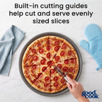GoodCook AirPerfect Pizza Pan with Cutting Guides, 16-Inch, Gray