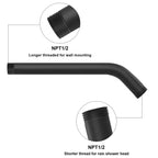 NearMoon Shower Arm with Flange, Made of 304 Stainless Steel Shower Extension Extender Pipe, Wall-Mounted for Fixed Bathroom Showerhead, Never Rust (10 Inch, Matte Black)