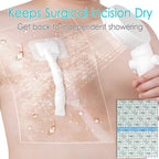Shower Protector Dialysis Catheter Shower Cover Pd Catheter Shower Shields Dialysis Port Waterproof Picc Line Patch Wound Bandage for Showering 10"x12" 25 Pack