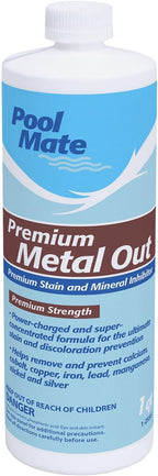Pool Mate 1-Quart 4-Pack Premium Metal Out Stain and Mineral Inhibitor, Pool Metal Remover, Stain Remover, Made in USA