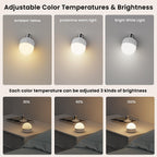 SCOPOW 1PC Rechargeable Light Bulbs with Remote Control Timer and 3 Color Temperature Rechargeable Battery Operated Light Bulb (5W+E26+3Colors+1PC)