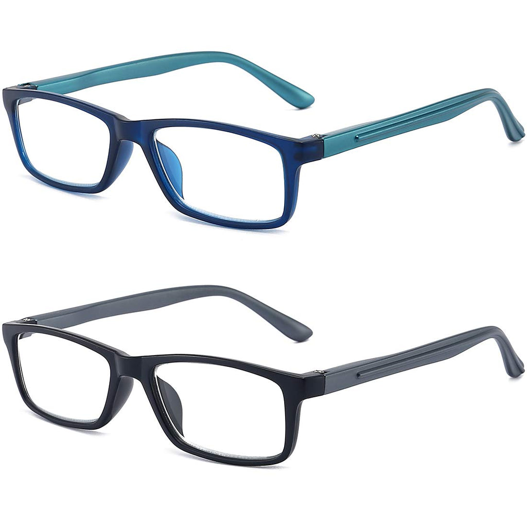 RaoOG Reading Glasses for Men/Women with Spring hinges 1.75 Rectangulart Computer Readers with Blue Light Protection and Case