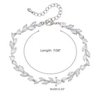 SWEETV Cubic Zirconia Wedding Bridal Bracelet for Brides,Bridesmaids, Silver Crystal Elegant Tennis Bracelet for Women Prom Jewelry Gifts (Style6-Silver)