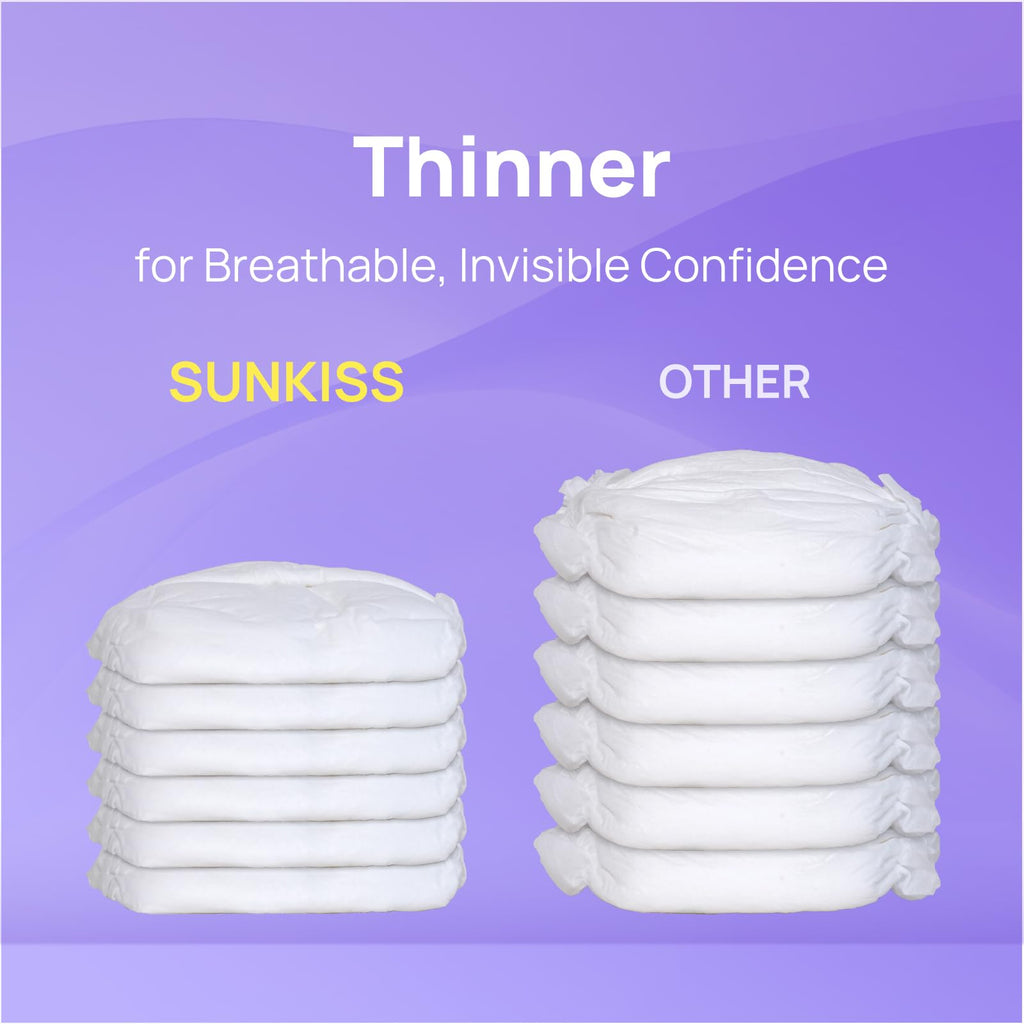 SUNKISS Ultra Thin Incontinence Underwear for Women, High Absorbency & Super Soft Postpartum Diapers, Disposable Adult Pull Ups, Small/Medium, 20 Count
