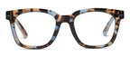 Peepers by PeeperSpecs Women's to The Max Square Light Blocking Reading Glasses, Blue Quartz, 49 + 2.75