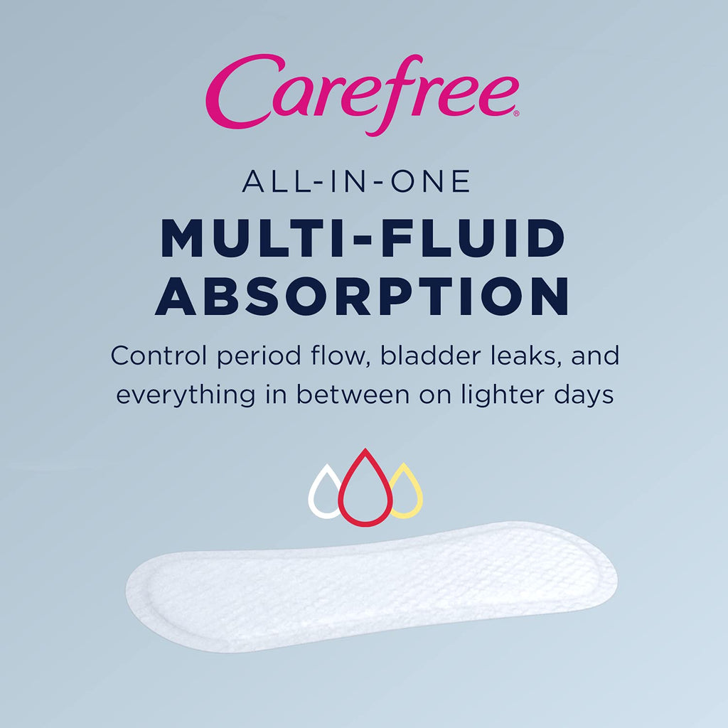 Carefree Body Shape Pant Liners, Regular, Multicolor Unscented 54 Count (Pack of 2)