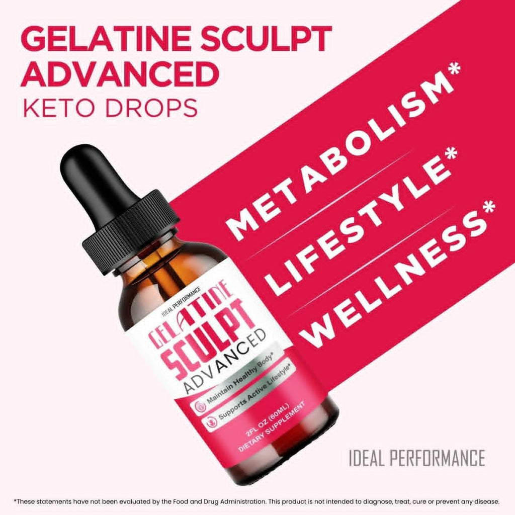 Gelatine Sculpt Drops, Official Gelatine Sculpt Supplement Dropper, All Natural Keto Liquid Droppers, Advanced Formula Sustain Active Lifestyle & Fitness Goals, GelatineSculpt Reviews (2 Pack)