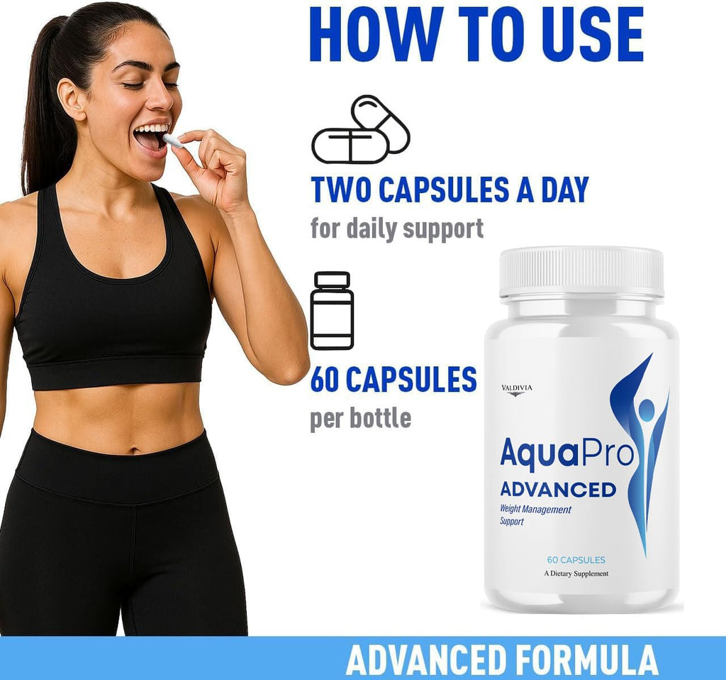 Aqua Pro Advanced Capsules - Official Advanced Support Supplement All Natural Premium Formula Daily Support Capsule for Overall Health & Wellness, 60 Capsules for 1 Month