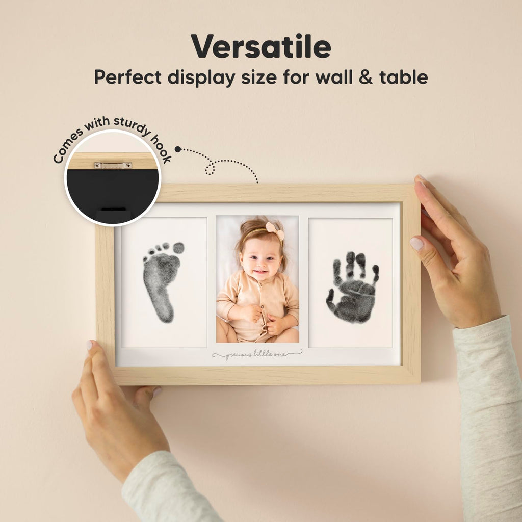 Inkless Hand and Footprint Kit, Boy Girl Newborn Keepsake (Ash Wood)
