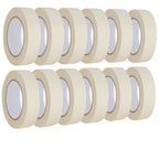 Lazybug studio Masking Tape 1 inch 12 Pack, Adhesive Painting Tape Bulk for General Purpose Use, 1 inch x 55 Yards x 12 Rolls, 660 Yards in Total