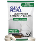 The Clean People Dishwasher Tablets - Cuts Grease & Rinses Sparkling Clean - Residue-Free - Phosphate Free Dishwashing Tablets (60 Count, Lemon Verbena)