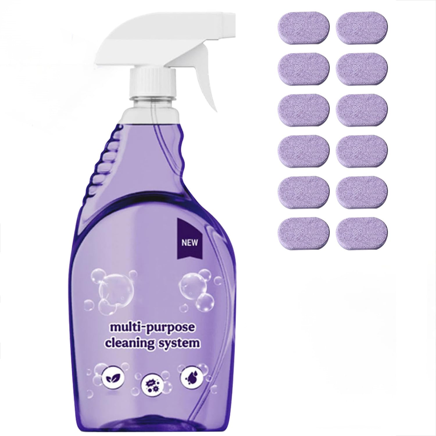 Wanban The All-In-One Multi Purpose Cleaning System with Cleaning Tablets - Cleaning Spray for Every Stain - Cleaner(1 Bottle+18Tablet)