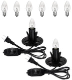 OHLGT Himalayan Salt Lamp Cord Replacement with Dimmer Switch(2-Pack) and E12 Halogen Salt Lamp Bulbs(6-Pack)