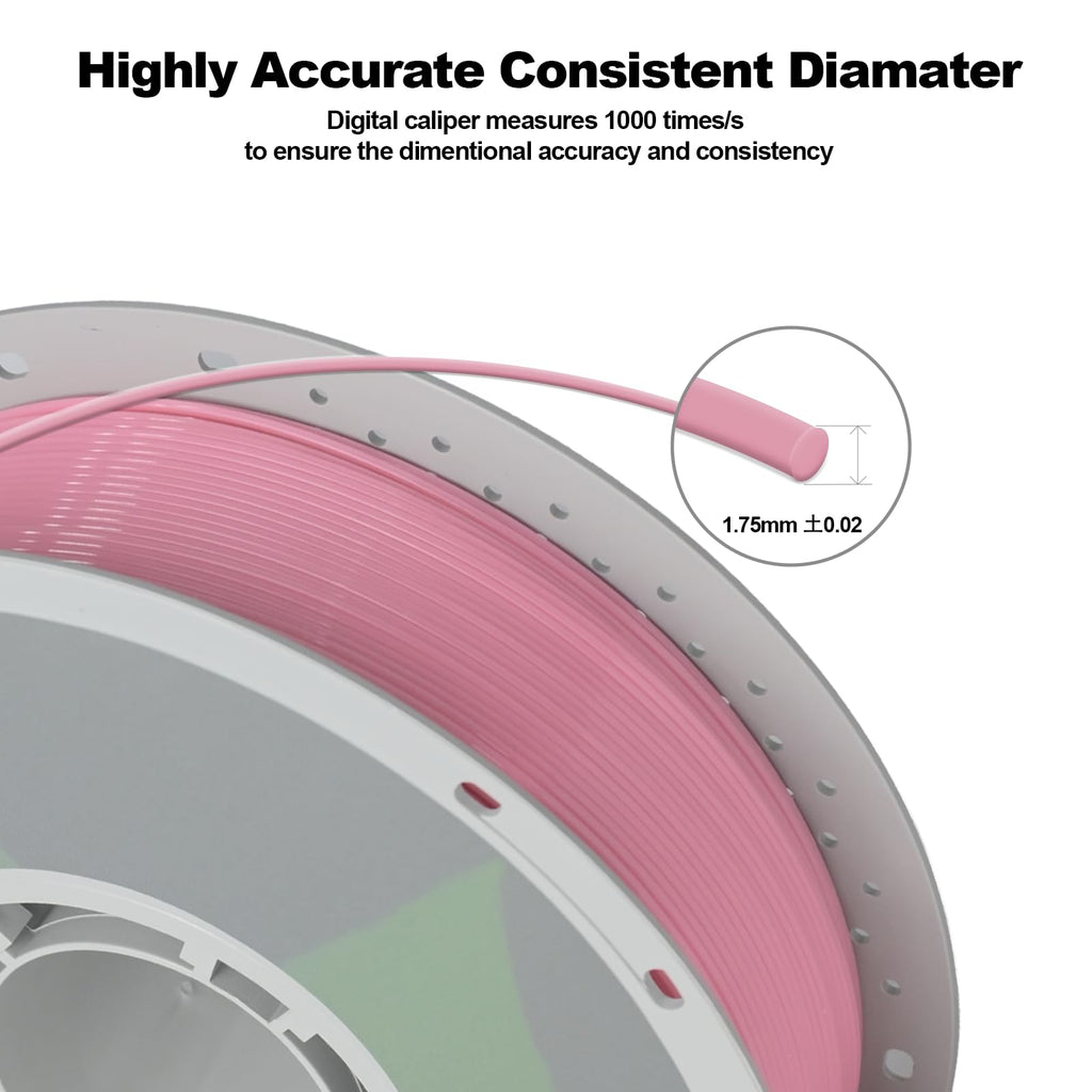 CHCKX PETG 3D Printing Filament 1.75mm, ±0.02mm Tolerance, 1kg Spool (2.2lbs), Pink
