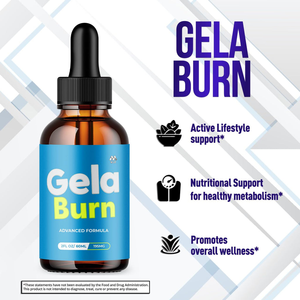 (2 Pack) Gela Burn Drops, Official GelaBurn Drops with Natural Ingredients, Advanced Formula Supplement with Max Strength Health & Wellness Active Lifestyle Multivitamins for Women& Men (60 Servings)
