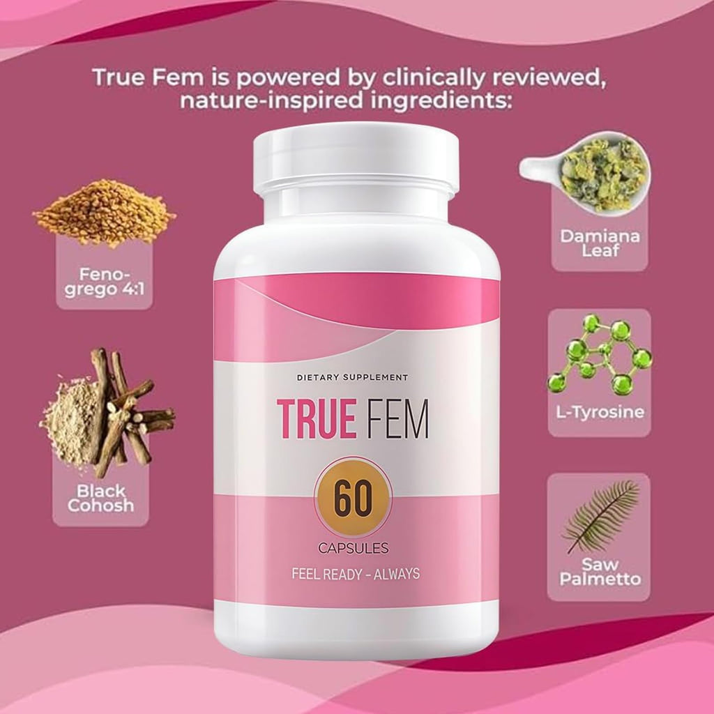 Yuonry True fem Capsules, 13-in-1 Vitamin, Feminine Probiotics Vitamin Capsulas for Women 60 Count