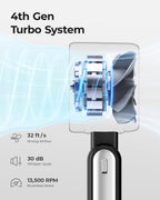 Bearwind Portable Handheld Turbo Fan - 5 Gear High Speed 4000mAh Rechargeable Mini Personal Hand Fan Blow Cold Air, Battery Operated Travel Essentials, Beach Vacation, Gifts for Women, Men (Black)