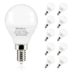 Brtstiun Light Bulbs for Ceiling Fan, E12 LED Bulb, 40W Equivalent, Daylight White 5000K, Small Base G45 LED Candelabra Light Bulbs, 600LM, Non-Dimmable, 10-Pack