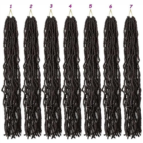 30 Inch Soft Locs Crochet Hair Pre Looped 7 Packs Wavy Faux Locs Crochet Braids for Natural Butterfly Locs Crochet Hair for Black Women (30 inch(pack of 7), 4#)